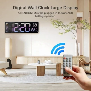 Relógio De Parede Digital LED De 16 " , Contagem Regressiva Com Display Grande E Controle Remoto , Brilho Ajustável Auto