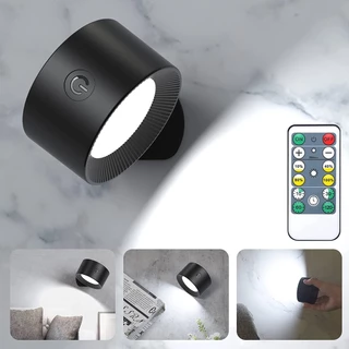 myclong LED Wall Sconces , Lâmpadas De Parede Montadas Na Com Controle Remoto Recarregável , 360 ° Rotação 8 Luz De Leitura De Brilho , De Toque , Adequado Para Estudo Infantil . (1-Pacote)