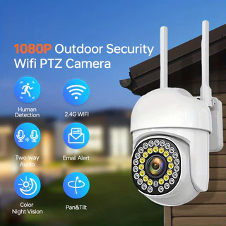 1080P Câmera De Segurança WiFi , Vigilância Sem Fio Para Doméstica , Visão Noturna Colorida , Pan E Inclinação , Conversação Bidirecional , 2.4GHz , Detecção De Movimento