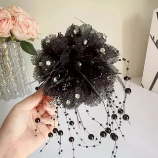 1 pçs peônia flor pena grampo de cabelo Volume de cabelo fofo alto crânio tubarão clipe