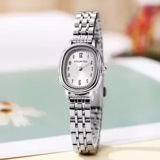 1 Pçs/SET Feminino Pulseira De Liga De Prata Moda Casual Clássico Mostrador Em Escala Digital Relógio De Quartzo Adequad