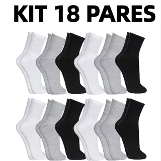 18 Pares De Meias Esportivas De Algodão De Alta Qualidade Para Adultos , Design Unissex , Estilo De Corte Alto
