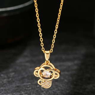 Macaco de colar dourado do zodíaco CD 12, colar Benming Year, pingente de colar, colar de aço inoxidável 18k, melhora a