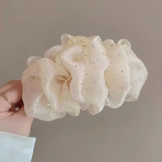 Adequado para meninas temperamento 1 peça de Volume de cabelo clipe Multi-agarrar gaze de neve cabeça traseira estrela t