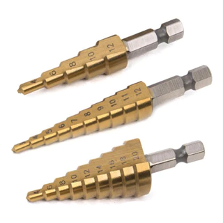 Broca Passo 4mm-32mm , Revestimento De Titânio , kit De Ferramentas Abridor De Buraco universal Para Placa De metal De R