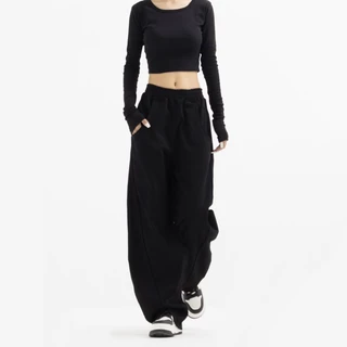 Calça De Jogging Pants For Women Casual High Waist Loose Jogger Perna Larga