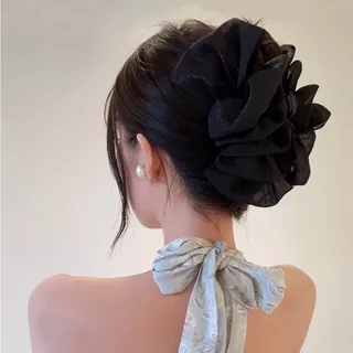 1 pçs laço Seersucker Hairpin tubarão clipe Grab Clip Oversized grampo de cabelo prateleira feminino volta cabeça placa