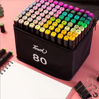 Marcador de duas cabeças álcool essencial oleoso conjunto pintura crianças estudantes Anime caneta aquarela 80 cores 60