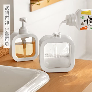 Grande Capacidade 300/500ML Dispensador De Sabonete Transparente Branco Frasco Vazio Para Higienizador De Mãos Shampoo Cosmético Loção De Lavagem Corporal