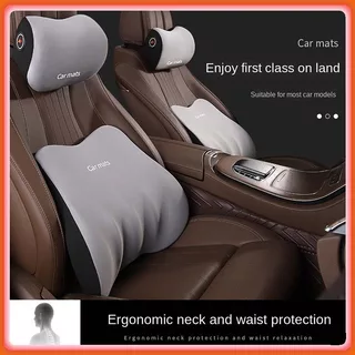 Almofada Lombar Para Carro Memória Algodão Encosto De Cabeça Espuma Rosa