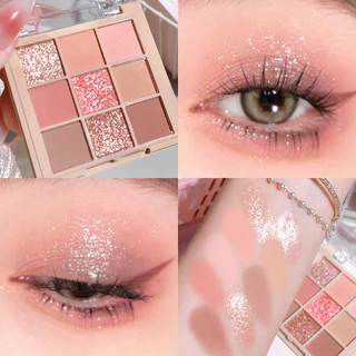 Paleta de Sombra de nove cores Sombra Perolada Mate Perolada Fina Piscante Cores Populares Diariamente Adequada para Novatos Paleta de Sombra Multifuncional