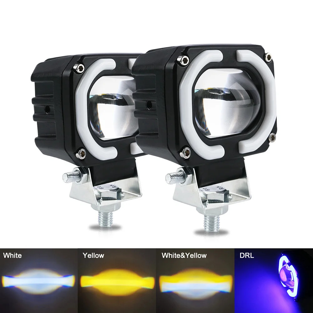 Farol De Motocicleta Fog Light Carro Offroad Olhos De Anjo Luz LED Luzes Portáteis De Condução De Barco De