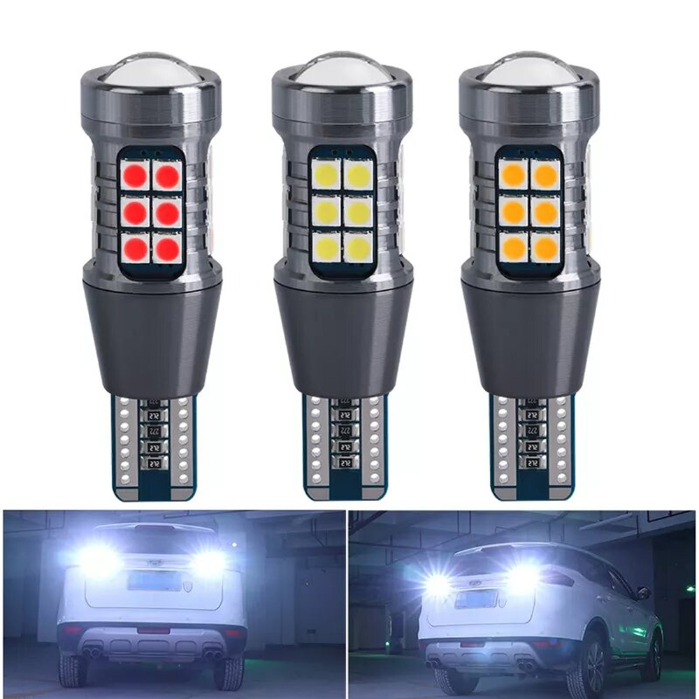 Lot 2 Ampoules LED T15 W16W WY16W Super Bright - Feu Stop, Clignotant, Feu Arrière, DRL 12V