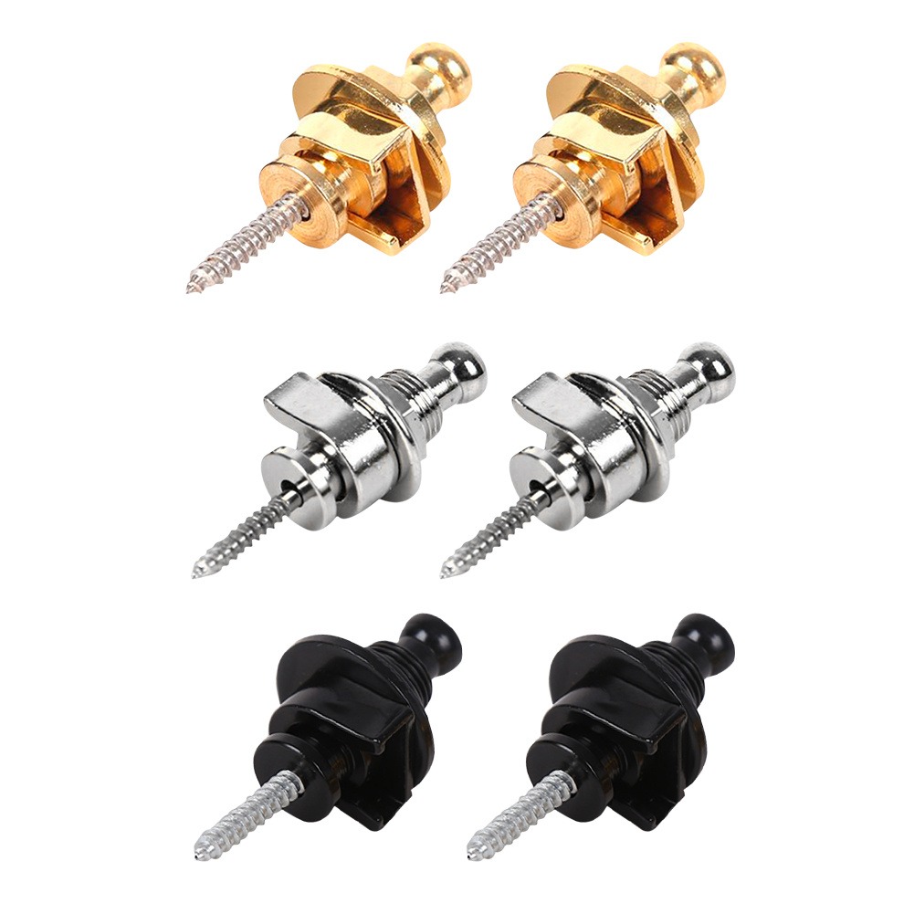 2Pcs Guitar Bass Strap Lock À Prova De Derrapagem StrapLock Pinos Travamento Botões Extremidade Metálica Acessórios