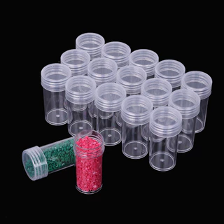 60PC Garrafa Redonda De Diamante Para Pintura Acessórios De Com Combinação Livre De Tanques Recipiente Plástico Transparente Armazenamento