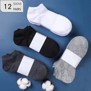 12 Pares De Meias De Tornozelo Essenciais E Confortáveis – Respiráveis , Macias Duráveis Pacote De Variedades Casuais At