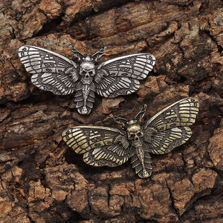 Retro Gótico Caveira Gótica Caveira Traça em Forma de Animal Broche de Encanto Único de Motocicleta Frota de Fantasia