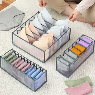 Caixa Organizadora de Roupas Interiores de Grade Dobrável para Armazenamento de Roupas Interiores de Grade Dobrável para Armazenamento de Roupas Interiores de Soutien Caixa Organizadora de Roupas Interiores