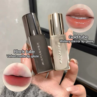 Kakashow Black Gold Lip Glaze Matte Velvet Water Gloss Mirror Hidratação Coreana De Efeito Duplo Maquiagem De Longa Duração Batom Com Visual Suave