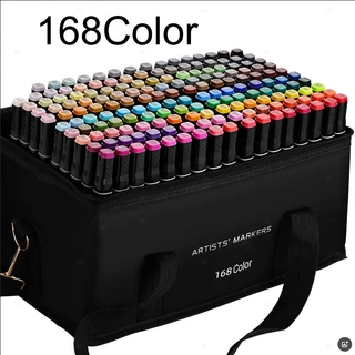 Marcador de duas cabeças álcool essencial oleoso conjunto pintura crianças estudantes Anime caneta aquarela 168 cores 20