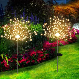 Solar LED Fogos De Artifício Luz De Fadas Ao Ar Livre Decoração Do Jardim Gramado Caminho Para Pátio Quintal Festa Natal