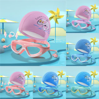 1 Conjunto De Óculos De Natação Infantis Com Tampas De Silicone , Proporcionando Visão Clara À Prova D'água E Antiembaça em Oferta na Shopee