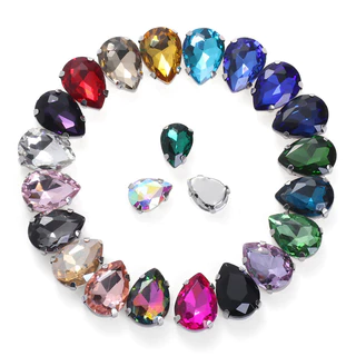 Alta qualidade 50 peças costura cristal vidro strass e prata garra pedra tecido fazendo roupas DIY acessórios de sapato