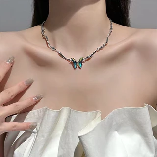 Corrente Feminina Estilo Y2K , Colar irregular De Borboleta De Zircão Colorido , De Clavícula Moderna E Sofisticada