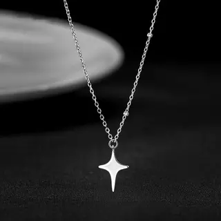 Requintado elegante elegante colar de estrela de aço inoxidável joias All-Match corrente de clavícula All-Match festa de
