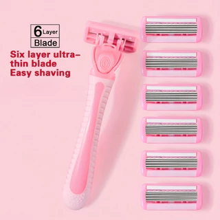 Barbeador Feminino De 6 Lâminas , Pele Sensível , Biquíni , Remoção De Pelos , Ferramenta Manual , 6/12/18 Peças Para Di em Oferta na Shopee