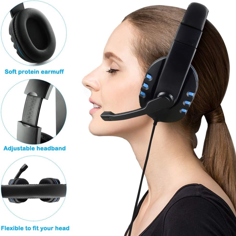 Fone De Ouvido Para Jogos HD01 Com Fio Leve Usb Computador Fones Estéreo Pc Microfone