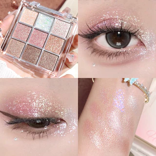 Paleta de nove cores Sombra Perolada Fina Brilhante Brilhante Brilhante Brilhante Colorida Inteligente de nove cores Olho de nove cores