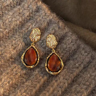 1 par Retro elegante temperamento suave High-End Design geométrico resina incrustada senhoras diário banquete festa feri