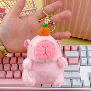 Bonito Capibara Brinquedo De Pelúcia Dos Desenhos Animados Cobaia Pingente Boneca Chaveiro Mochila Saco Decoração Presen