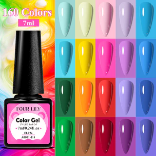 Quatro LILY Gel De Esmalte De Unhas , 7ml LED/UV Molho , Neutro Para Arte Das De Longa Duração E Secagem Rápida , A De Salão Em Casa DIY