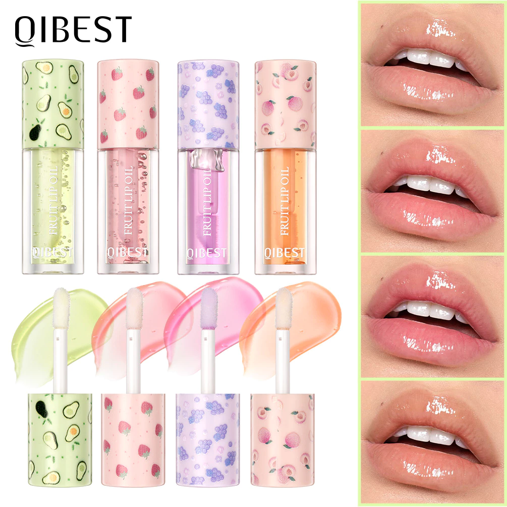 Óleo labial Sabor Frutas Hidratante Hidratante Lip Lip Lip Enhancement Água Brilho Labial Transparente Anti-Secagem