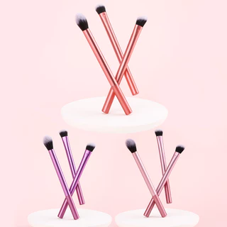 Conjunto de escovas de maquiagem 3pcs Escova Highlighter Escova e Escova para Sombra e Escova de Concepção Ferramenta de Beleza de Maquiagem Portátil