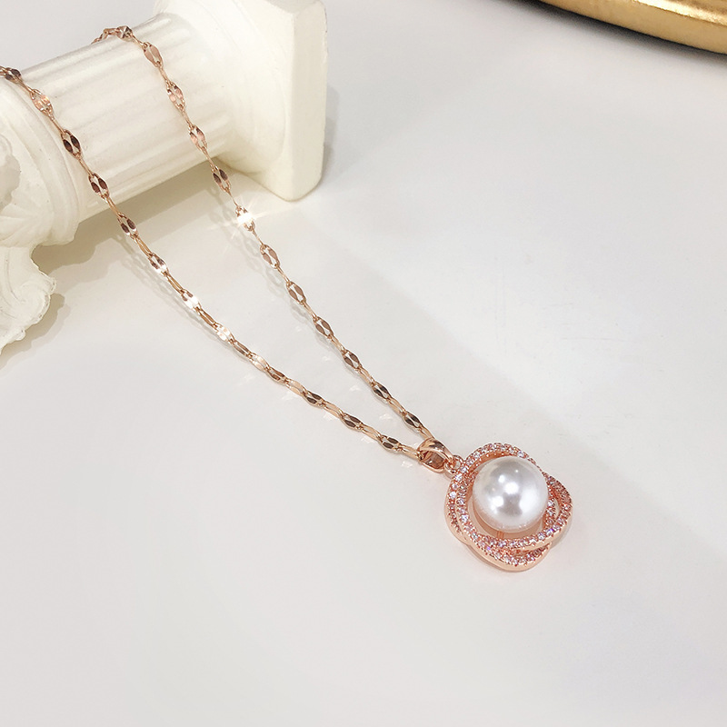 Anello Donna In Titanio Con Zircone Cubico Rotondo Brillante – Placcato Oro, 8 Mm, Confezione Regalo