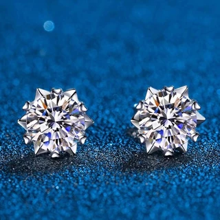 Brincos Luxuosos De Floco De Neve Com Diamantes Simulados E Seis Garras