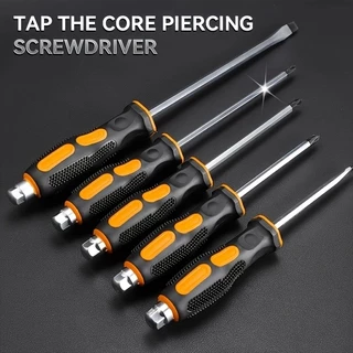 2 Pçs/set 6/8 Polegada Anti-Slip Go-Through Martelo Chave De Fenda Conjunto Chave De Fenda Magnética Chave De Fenda Com Aperto Suave