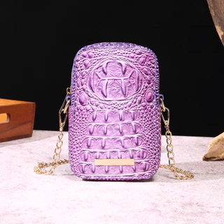 Saco de Crocodilo Colorido Saco Quadrado em Forma de Crocodilo Saco para Câmera Saco para Telefone Celular Saco Simples de Corrente de Ferro Destacável