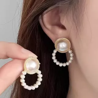 1 par novo estilo influenciador Retro temperamento pérola brincos Design francês elegante brincos casuais adequados para