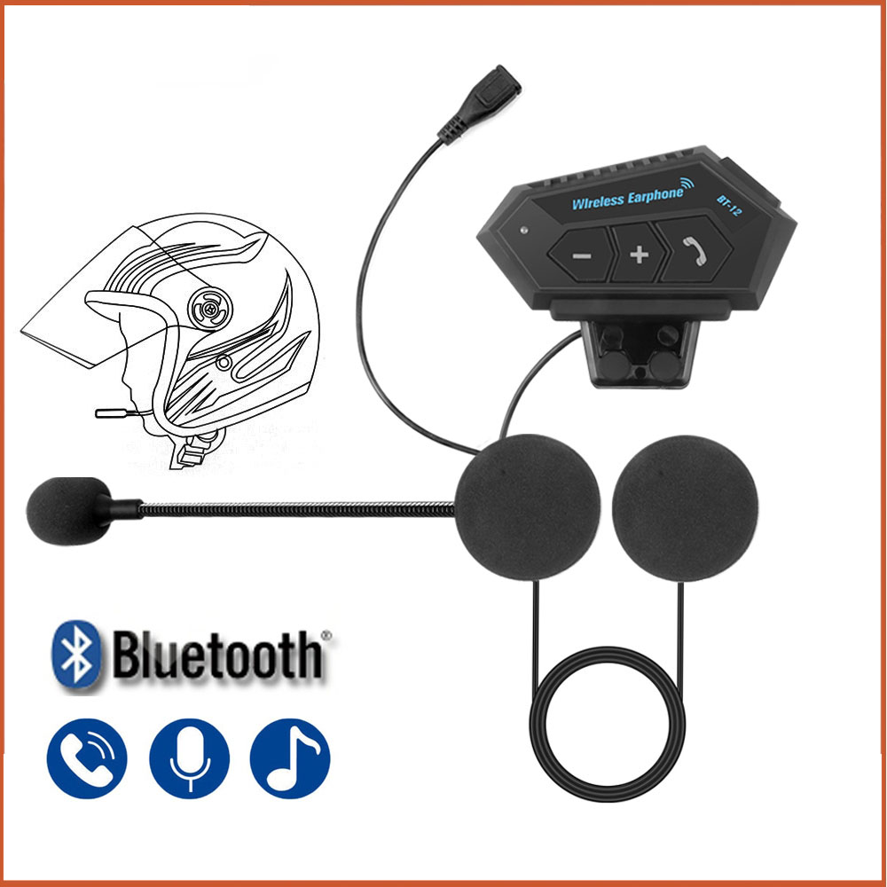 Fone De Ouvido Bluetooth 5.0 Para Motocicleta Sem Fio Com Microfone iPhone iPad Android