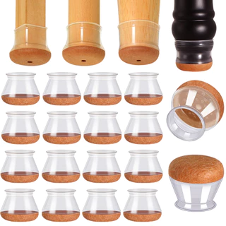 16 Pacotes De Protetores Transparentes Para Pernas De Cadeira De Pisos De Madeira Tampas De Silicone De Feltro Fortalece