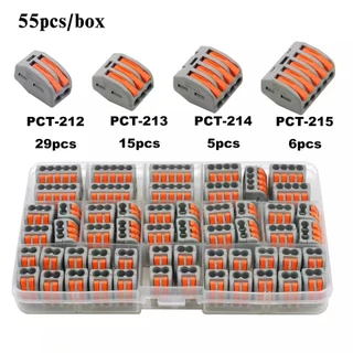 555 Pcs Conectores de Fio Tipo Alavanca PCT212-215 Compactos Terminais de Conexão Rápida em Vez de Fita Adesiva