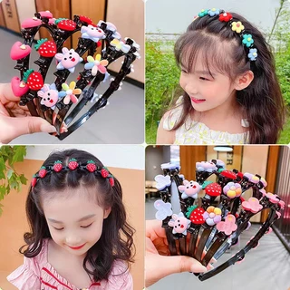 Faixa De Cabelo De Desenho Animado Estilo Coreano Para Meninas , Cabeça Trançada Fofa Com Clipe , Acessórios Bebê Da Mod em Oferta na Shopee