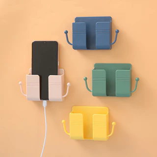 2pcs Suporte para telefone celular montado na parede Suporte para TV TV Ar Condicionado Caixa de armazenamento Caixa de armazenamento Suporte para telefone celular de parede Suporte para carregamento de telefone celular de parede Suporte para carregamento