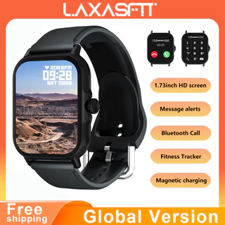LAXASFIT Relógio Inteligente Bluetooth Alerta De Informação Do De Chamadas 1.73LCD Tela Smartwatch Monitoramento Sono Rastreamento Da Saúde Smart Watch Android iPhone