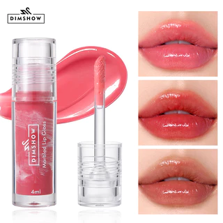 Espelho Marmorizado Brilho Labial Gloss Textura Essência Cuidados com os Lábios Máscara Labial Mel Fácil de Colorir Brilho Labial