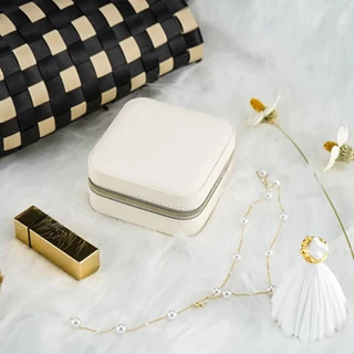Estojo Compacto De Jóias Em Couro PU De 1 Peça-Organizador De Viagem Amigável Para Anéis , Pingentes , Brincos , Colares , Pulseiras-Solução De Armazenamento Versátil E Vibrante Glam On-the-Go